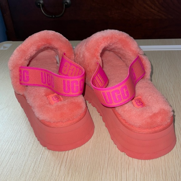 UGG Shoes | Ugg Pink And Coral Platform Disco Slides Nwt 9 | Poshmark